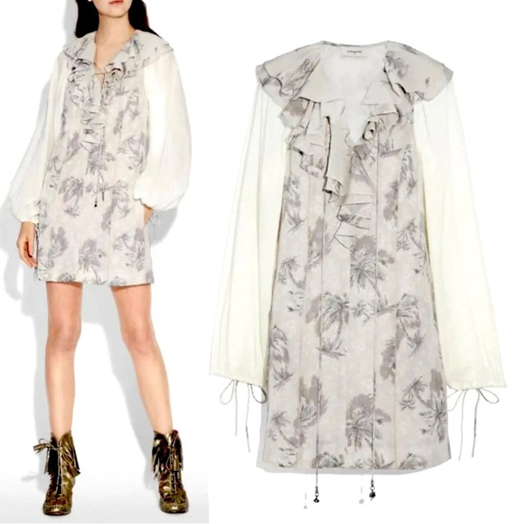 NWT Coach Palm Tree Mini Dress Women $695 size 2 - Picture 1 of 10